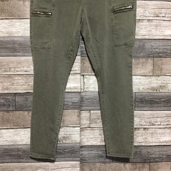 Pistola Cargo Pocket Jeans Women’s 33 Green (Inseam 26.5) Stretch Casual - Picture 6 of 12